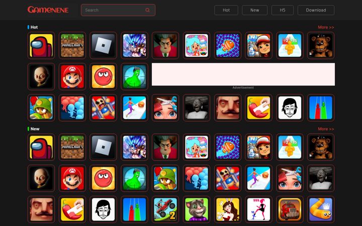 Screenshot of gamenene.com