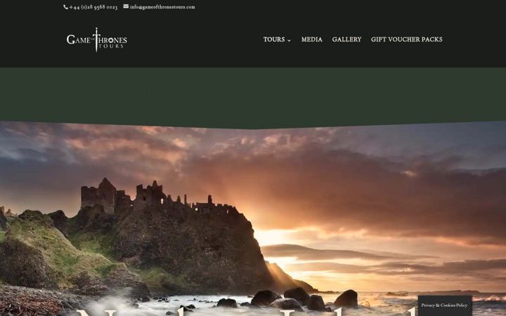 Screenshot of gameofthronestours.com