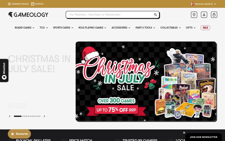 Screenshot stránky gameology.com.au