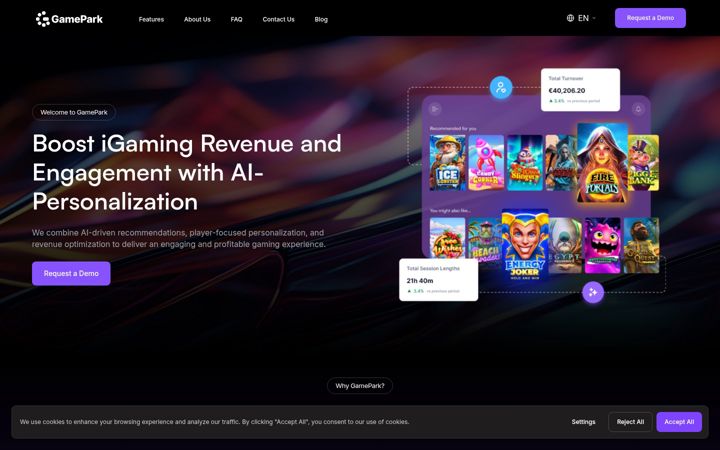 Screenshot of gamepark.ai