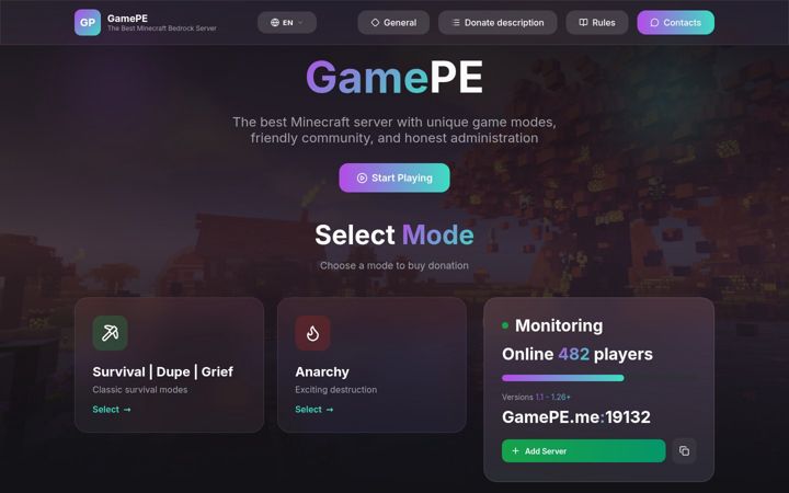 Screenshot of gamepe.ru