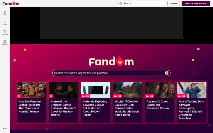 Screenshot of gamepedia.com