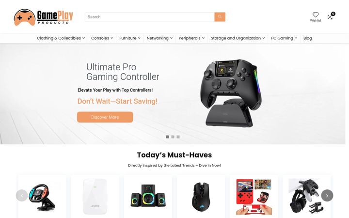 Screenshot of gameplayproducts.com