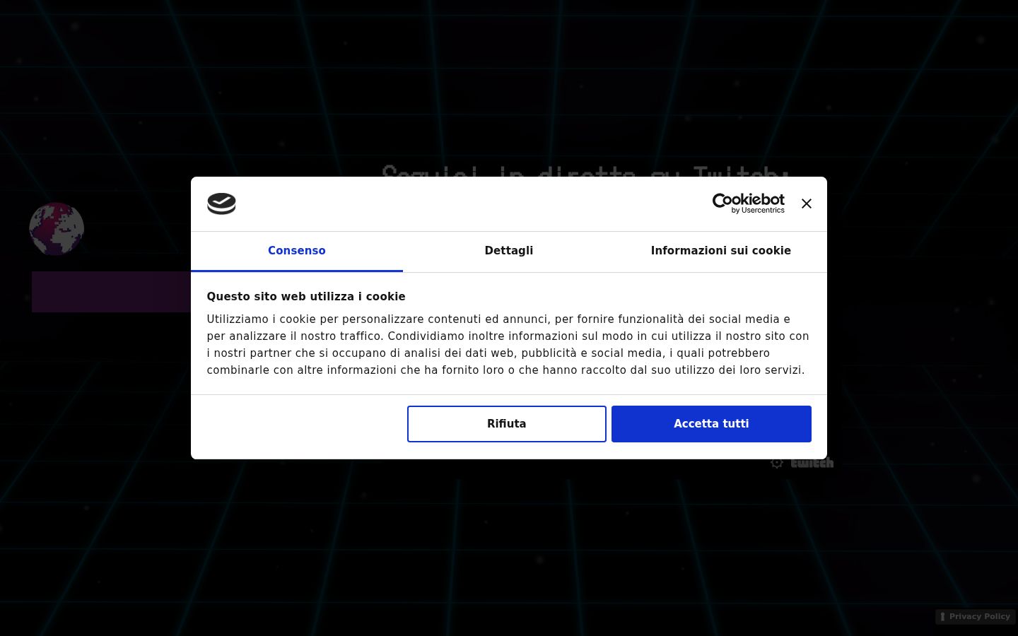 Zrzut ekranu banera zgody wyświetlanego przed jakąkolwiek interakcją