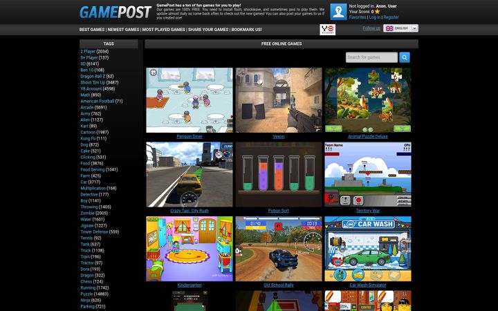 Skærmbillede af gamepost.com