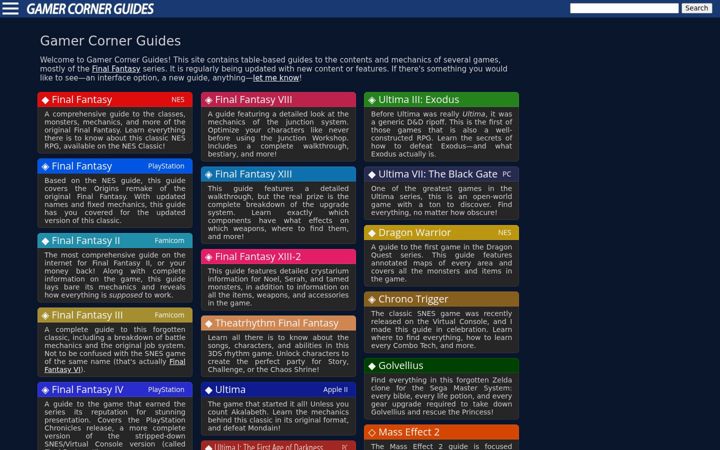 Screenshot of gamercorner.net