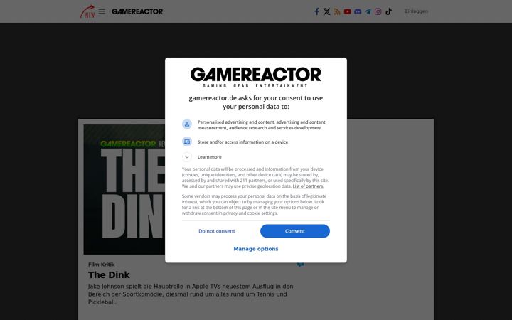 Screenshot of gamereactor.de
