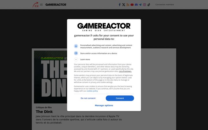 Screenshot of gamereactor.fr