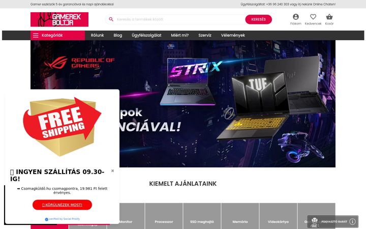Screenshot of gamerekboltja.hu