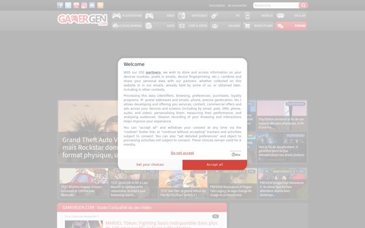 Screenshot of gamergen.com