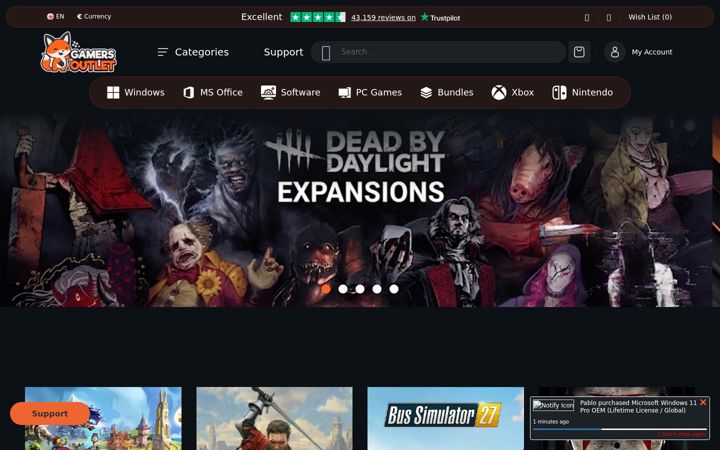 Screenshot of gamers-outlet.net