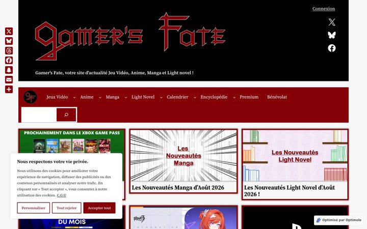 Screenshot of gamersfate.fr
