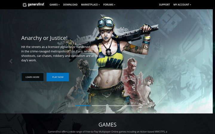 Screenshot of gamersfirst.com