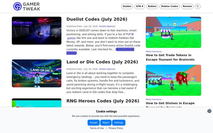 Screenshot of gamertweak.com