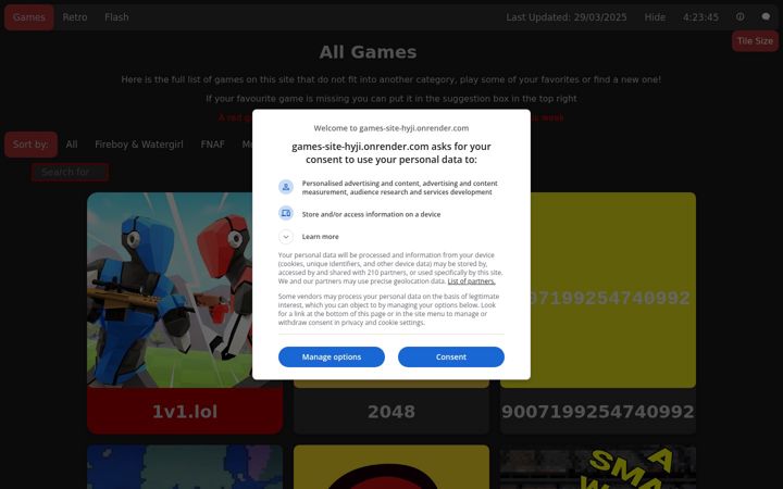 Screenshot of games-site-hyji.onrender.com