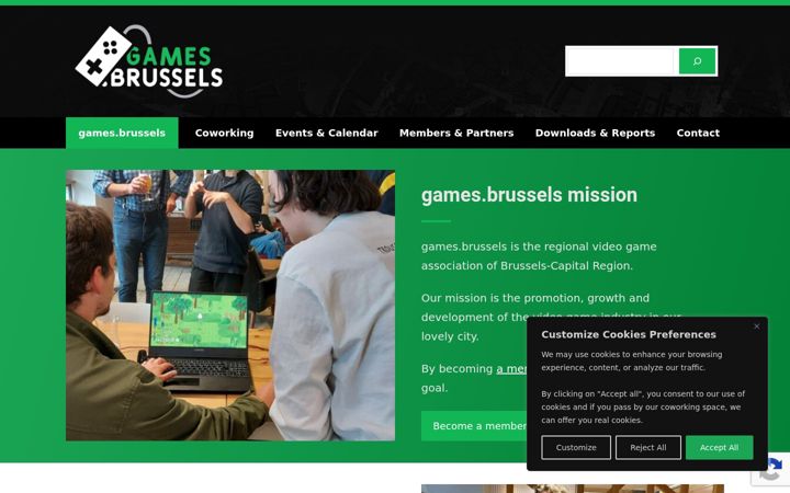 Screenshot of games.brussels