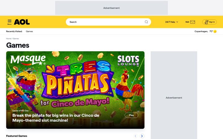 Screenshot of games.com