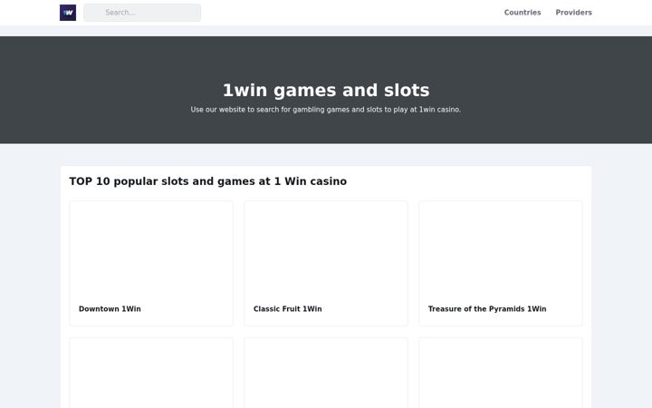 Screenshot of games1win.com