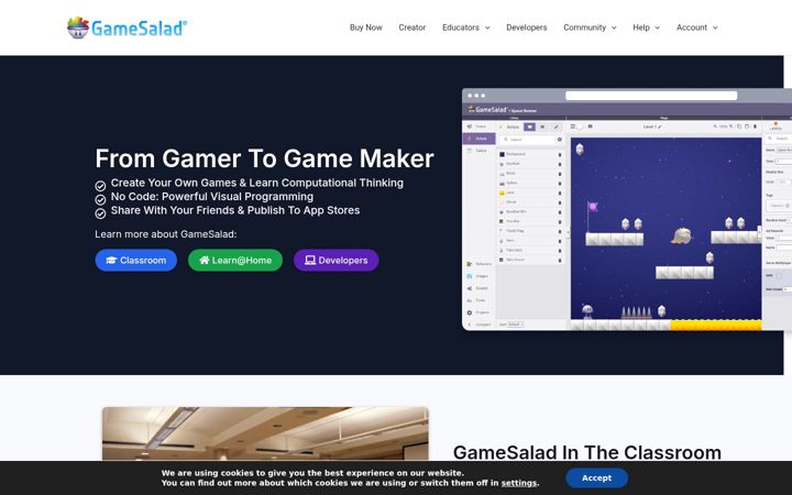 Screenshot of gamesalad.com