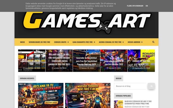 Screenshot of gamesart.xyz