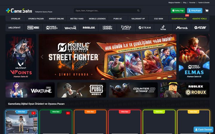 Screenshot of gamesatis.com