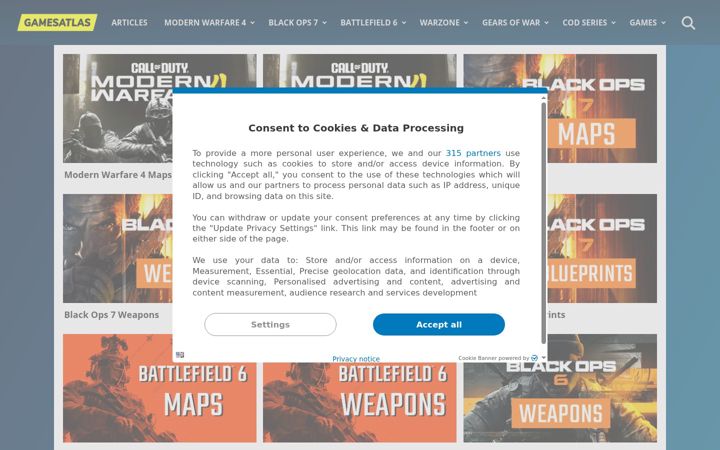 Screenshot of gamesatlas.com