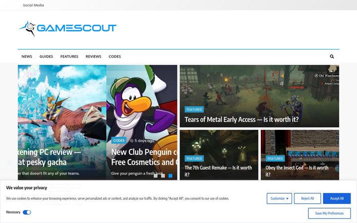 Screenshot of gamescout.co.uk
