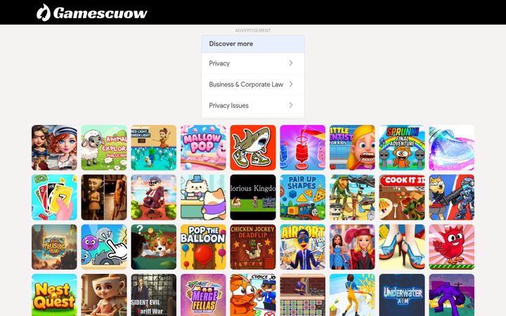 Screenshot of gamescuow.com