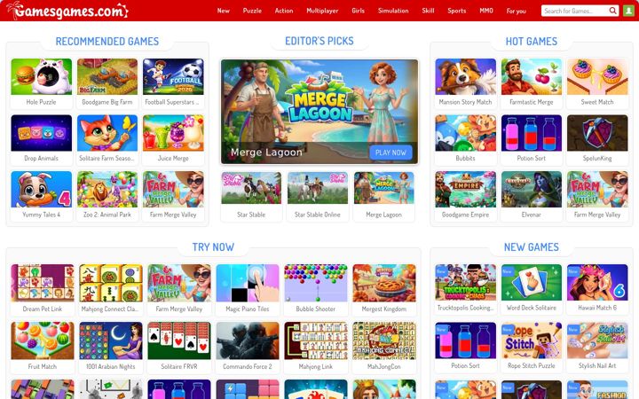 Screenshot of gamesgames.com