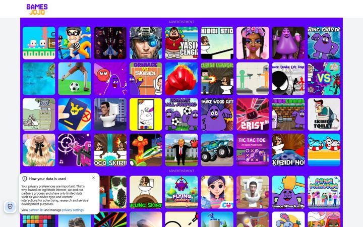 Screenshot of gamesjojo.com