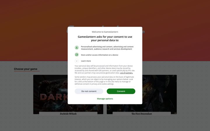 Screenshot of gameslantern.com