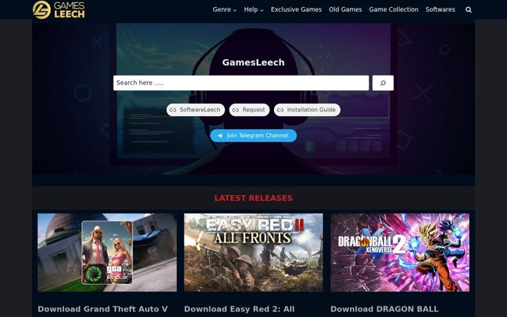 Screenshot of gamesleech.com