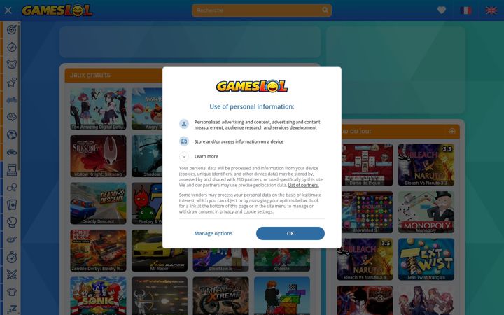 Screenshot of gameslol.net