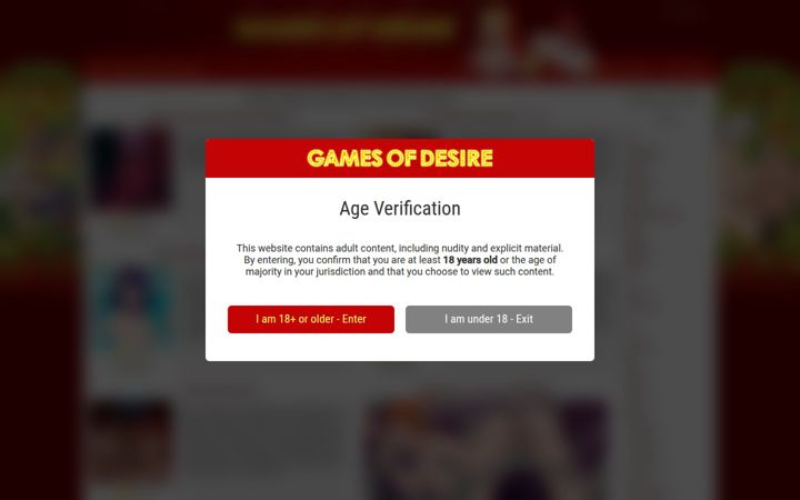 Screenshot of gamesofdesire.com