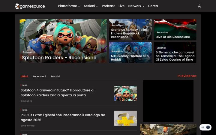 Ekraanipilt saidist gamesource.it