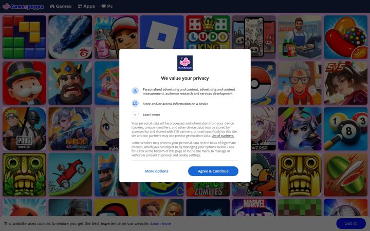 Screenshot ta' gamespeppa.com