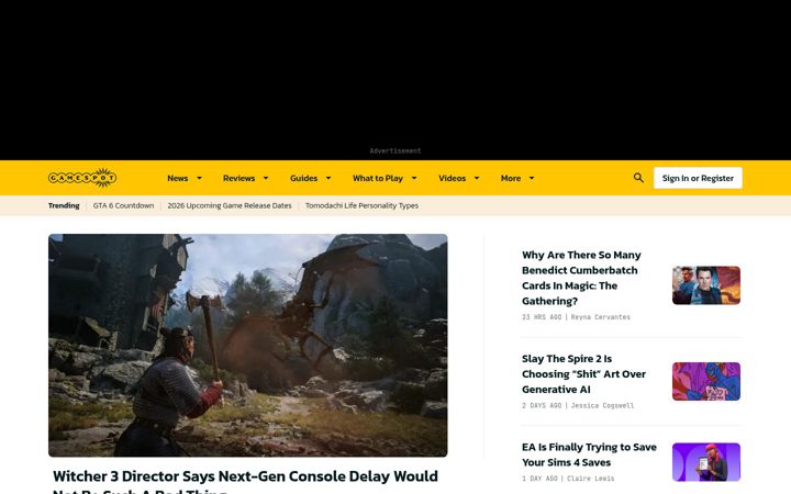 Captura de ecrã de gamespot.com