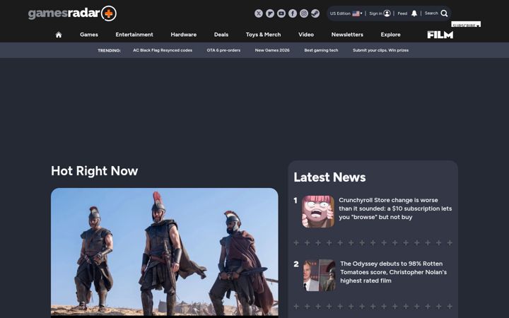 Skærmbillede af gamesradar.com