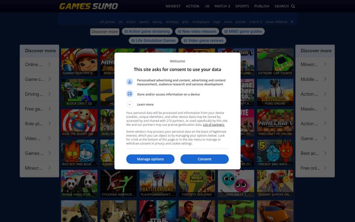 Screenshot of gamessumo.com