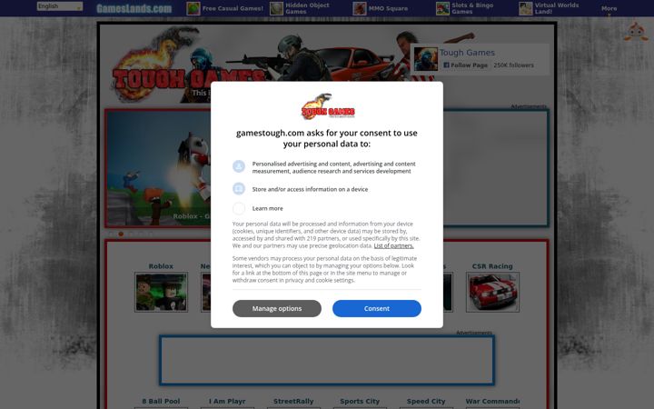Screenshot of gamestough.com