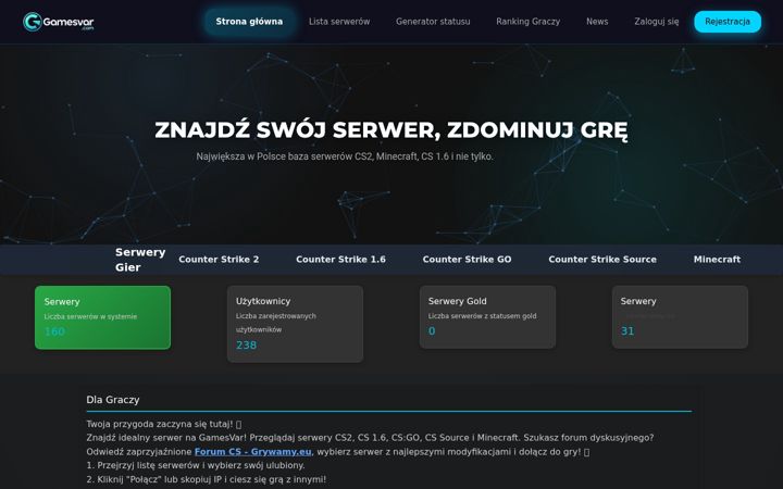 Screenshot of gamesvar.com