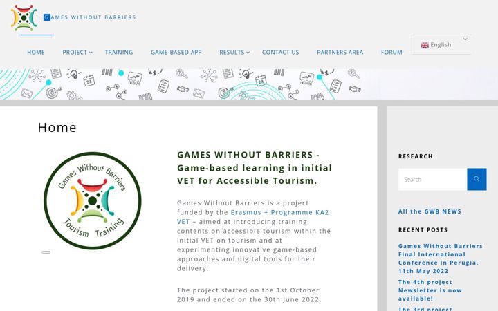 Screenshot di gameswithoutbarriers.eu