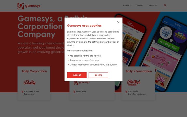 Screenshot of gamesys.com