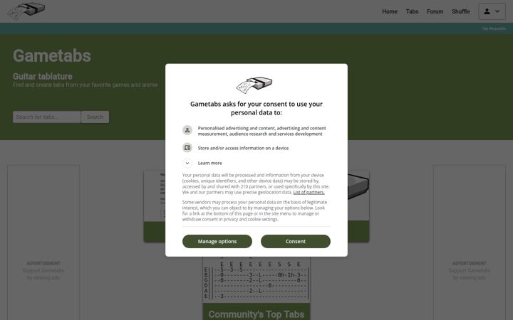 Screenshot of gametabs.net
