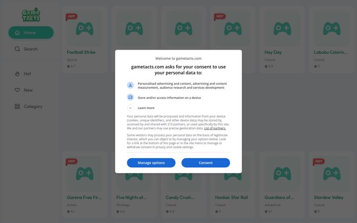 Screenshot of gametacts.com
