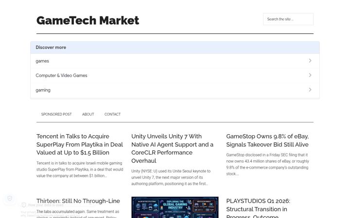 Ekrānuzņēmums no gametechmarket.com