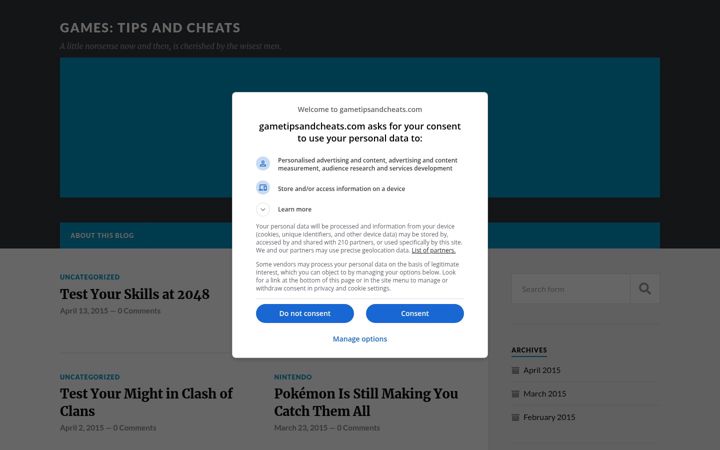 Screenshot of gametipsandcheats.com