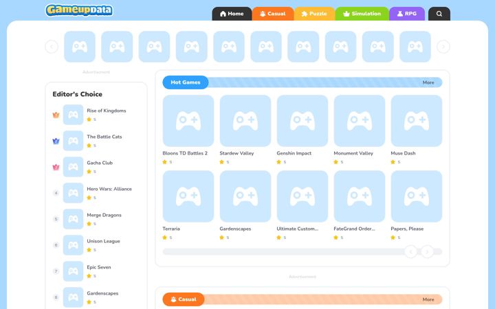 Screenshot of gameupdata.com