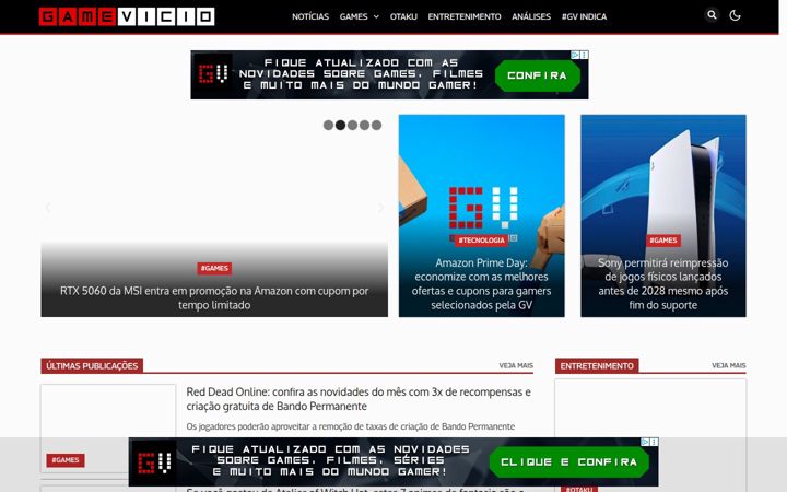 Screenshot of gamevicio.com