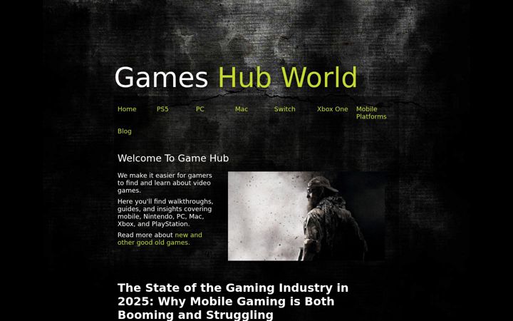 Screenshot of gameworldhub.com